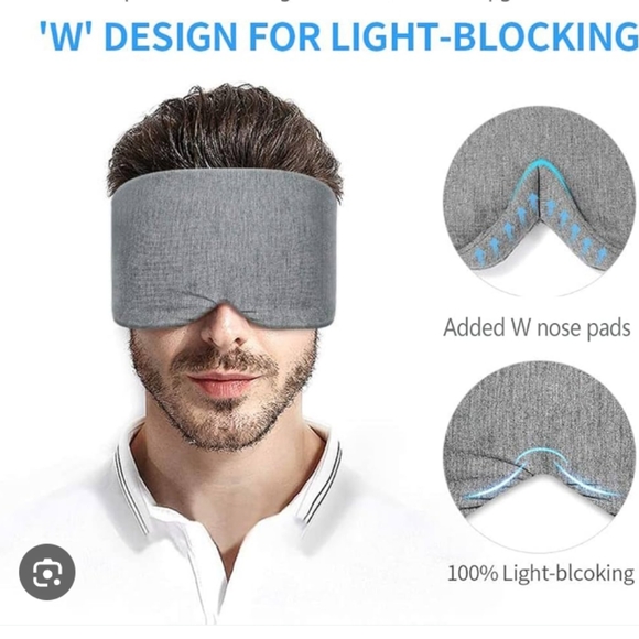 Cotton Sleep Mask With Dust Bag Gray - Picture 9 of 10